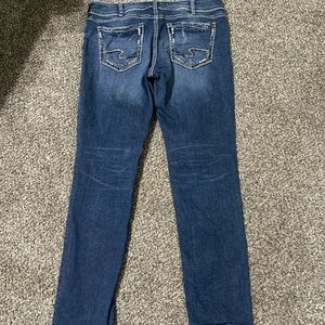 Silver cropped jeans